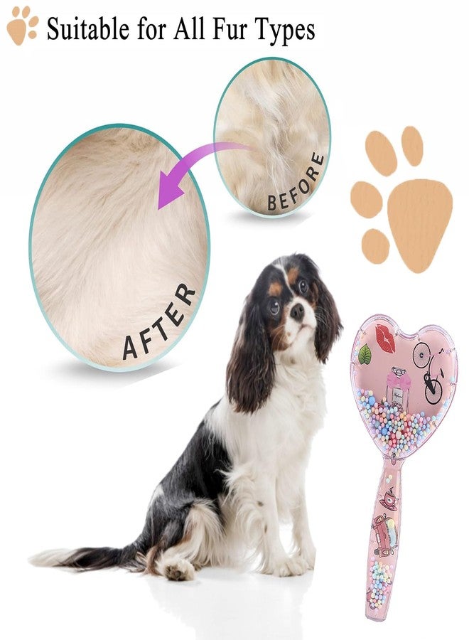 DEEUCHIS Small Dog Brush, Soft Dog Grooming Brush for Shih Tzus, Yorkies, Maltipoos, Maltese, Love Shape Puppy Massaging Pet Hair Brush, Cat Brush, for Small Dogs Cats of All Hair Types (Rose Pink) - Image 5